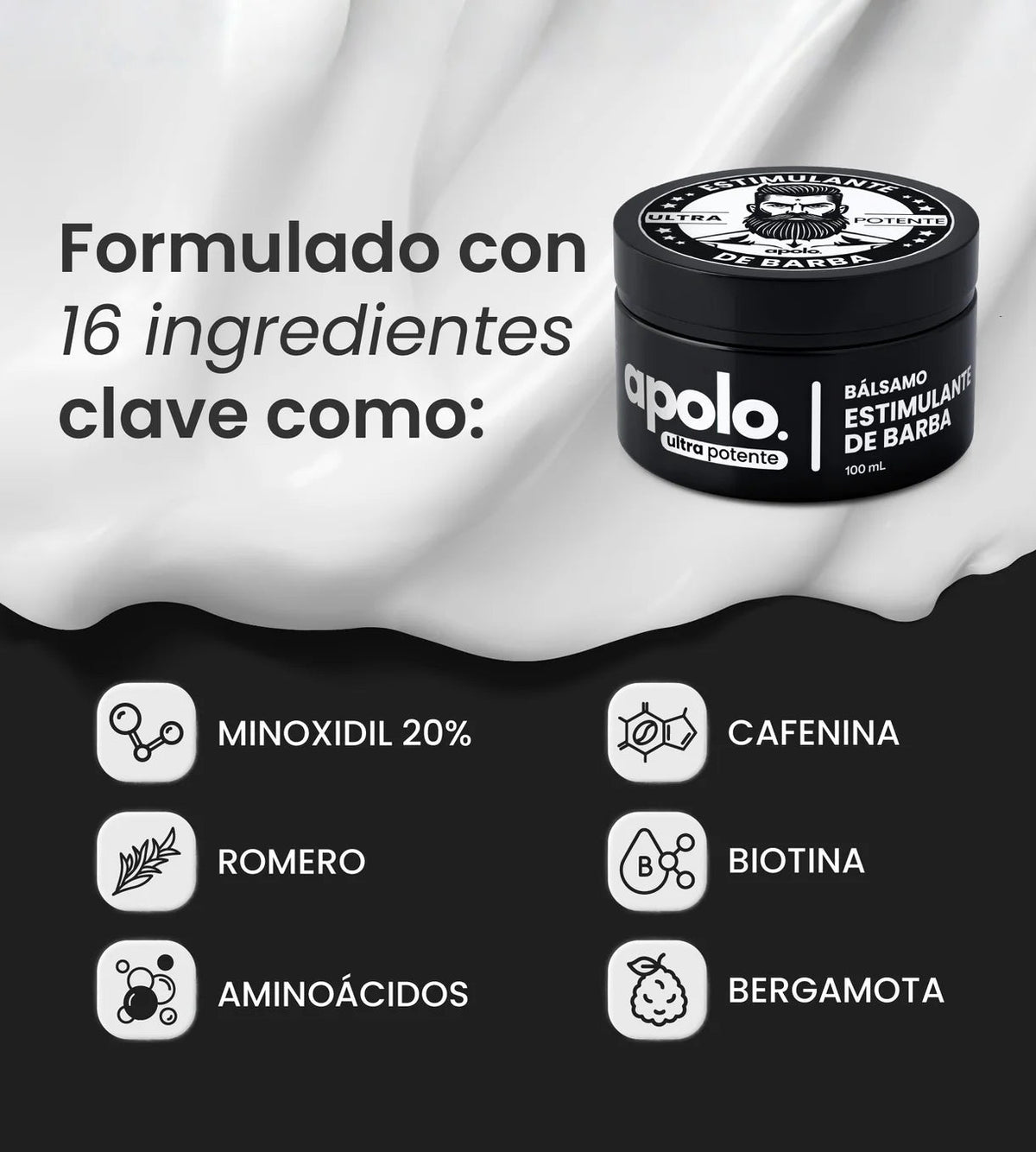 Bálsamo Estimulante de Barba Apolo — Ultra Potente