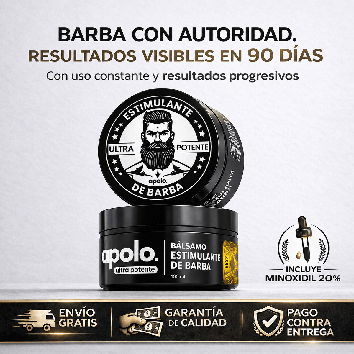 Bálsamo Estimulante de Barba Apolo — Ultra Potente